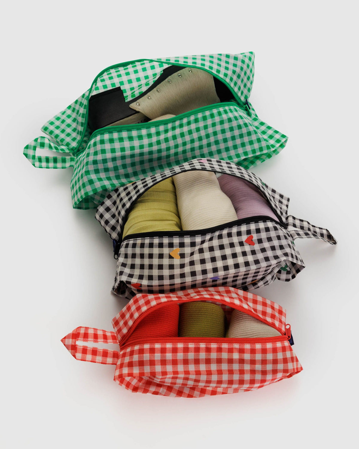 3-teiliges Täschchen-Set Gingham – stilvolles Zubehör Prenzlauer Berg