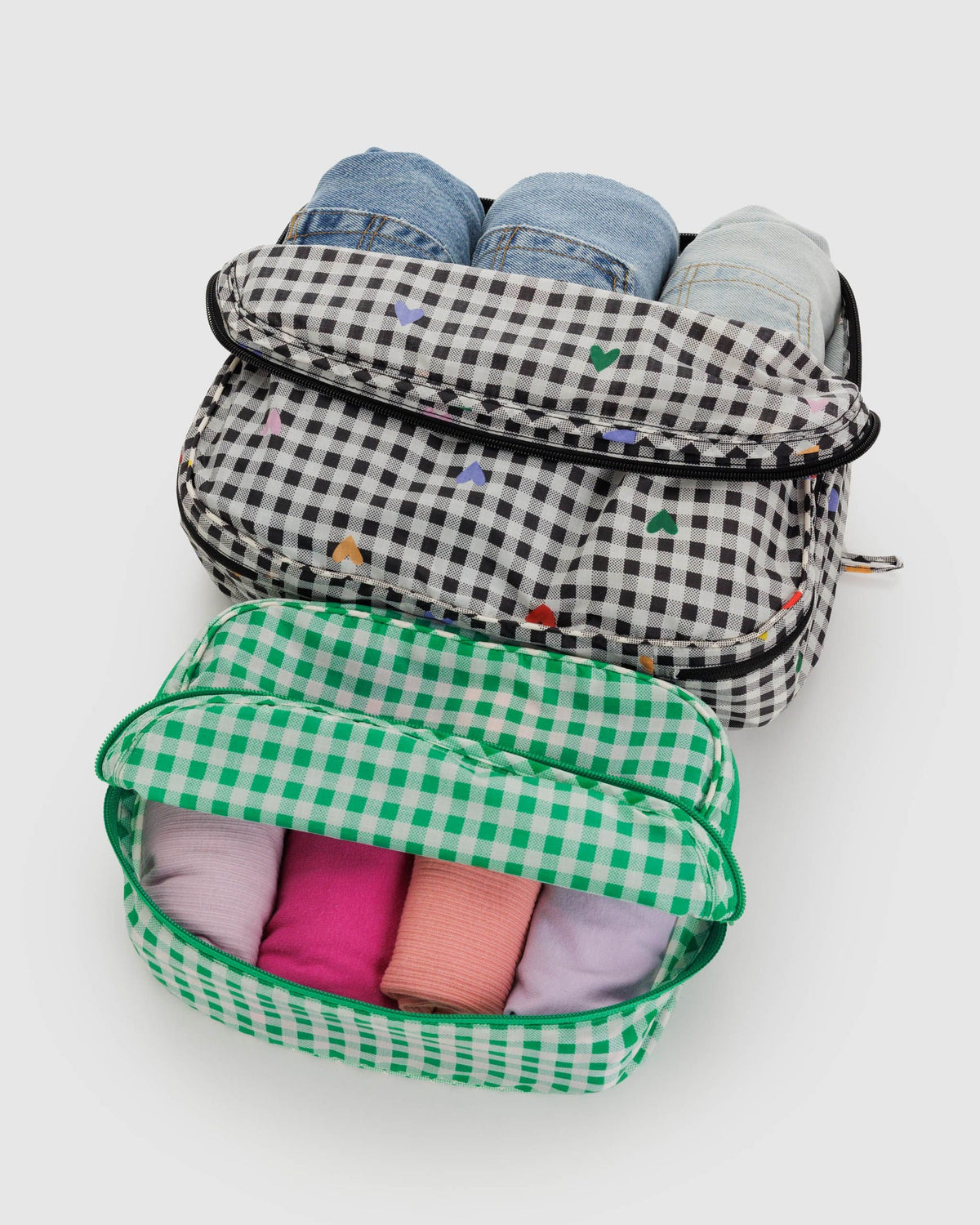 Organizer-Taschen im Gingham Design – Set mit 2 victoria meets albert