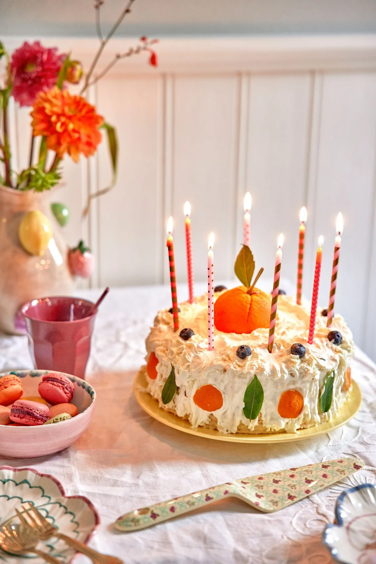 Pinkish Long Cake Candle Set als festliche Dekoration -viktoria und albert