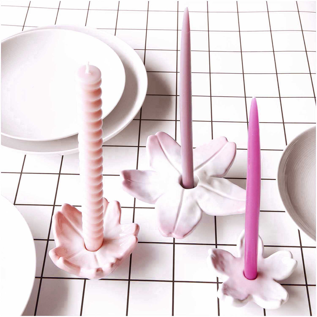 Elegante Spiral-Kerze als Tischdeko 
